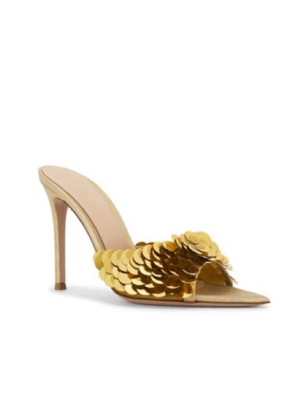 Gianvito Rossi Gold Sequin Stiletto Mule